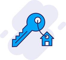 House Key Line Filled Backgroud Icon vector