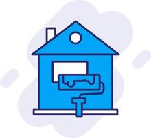 hogar renovación línea lleno fondo icono vector