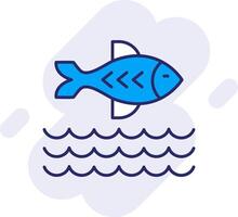 Fish Line Filled Backgroud Icon vector