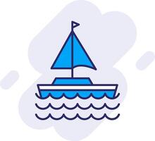 Sail Boat Line Filled Backgroud Icon vector