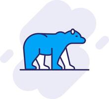 polar oso línea lleno fondo icono vector