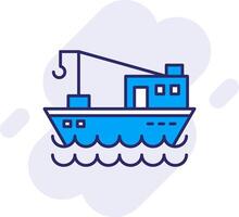 Fishing Boat Line Filled Backgroud Icon vector