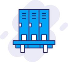 Lockers Line Filled Backgroud Icon vector