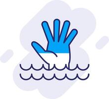 Drowning Line Filled Backgroud Icon vector