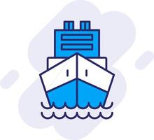 Logistics Ship Line Filled Backgroud Icon vector