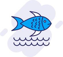 Fish Line Filled Backgroud Icon vector