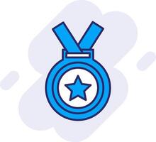 medalla línea lleno fondo icono vector