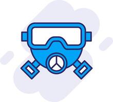 Gas Mask Line Filled Backgroud Icon vector