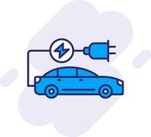Electric Car Line Filled Backgroud Icon vector
