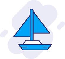 Small Yacht Line Filled Backgroud Icon vector