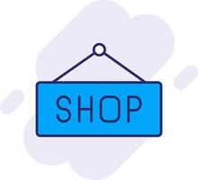 Shop Sign Line Filled Backgroud Icon vector