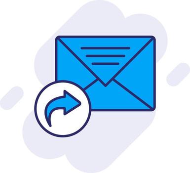 Forward Message Line Filled Backgroud Icon vector