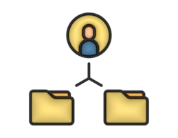 un 3d datos administración en un transparente antecedentes png