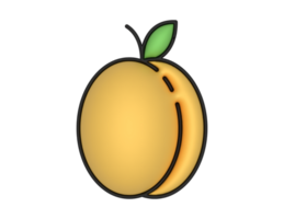 a 3d Apricot on a transparent background png