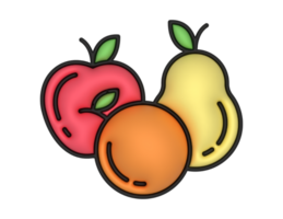 uma 3d frutas em uma transparente fundo png