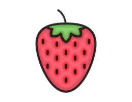 une 3d fraise sur une transparent Contexte png