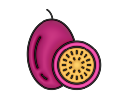 a 3d Passion Fruit on a transparent background png