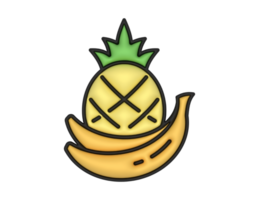 a 3d Mango And Pineapple on a transparent background png