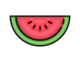 en 3d vattenmelon på en transparent bakgrund png
