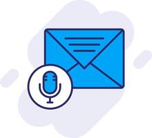 Audio Message Line Filled Backgroud Icon vector