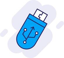 USB línea lleno fondo icono vector