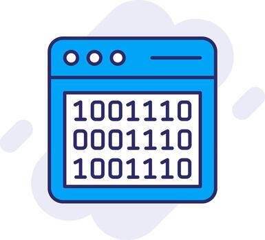 Binary Code Line Filled Backgroud Icon vector