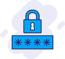 Password Line Filled Backgroud Icon vector