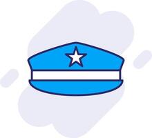 militar sombrero línea lleno fondo icono vector