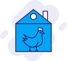 Chicken Line Filled Backgroud Icon vector