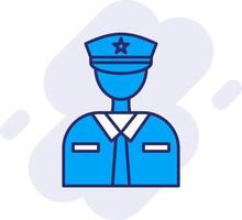 Officer Line Filled Backgroud Icon vector