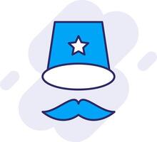 parte superior sombrero línea lleno fondo icono vector