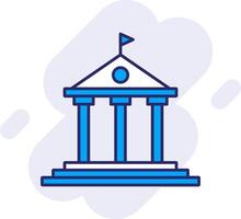 Government Building Line Filled Backgroud Icon vector