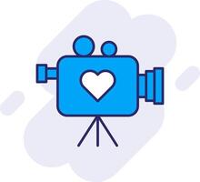 Wedding Video Line Filled Backgroud Icon vector