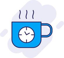 Coffee Time Line Filled Backgroud Icon vector