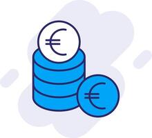 Euro Line Filled Backgroud Icon vector