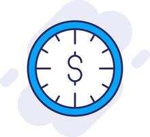 Time Is Money Line Filled Backgroud Icon vector