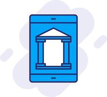 Mobile Banking Line Filled Backgroud Icon vector