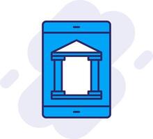 Mobile Banking Line Filled Backgroud Icon vector