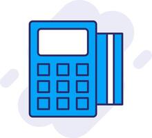 Pos Terminal Line Filled Backgroud Icon vector