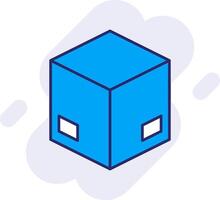 caja línea lleno fondo icono vector