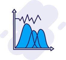 Wave Chart Line Filled Backgroud Icon vector