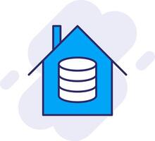 Data House Line Filled Backgroud Icon vector