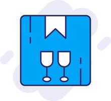Fragile Line Filled Backgroud Icon vector
