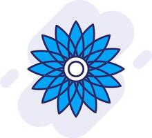 girasol línea lleno fondo icono vector