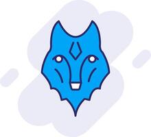 Wolf Line Filled Backgroud Icon vector