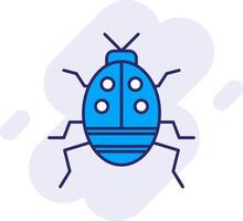 Bug Line Filled Backgroud Icon vector