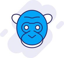 Gorilla Line Filled Backgroud Icon vector