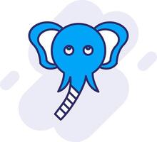 elefante línea lleno fondo icono vector