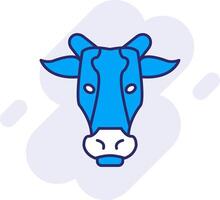 vaca línea lleno fondo icono vector