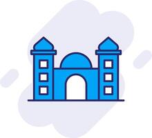 mezquita línea lleno fondo icono vector